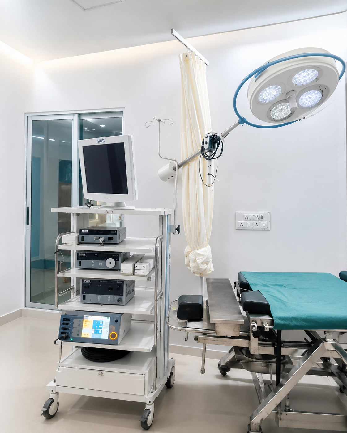 Modern operating theatre with advanced equipment